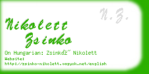 nikolett zsinko business card